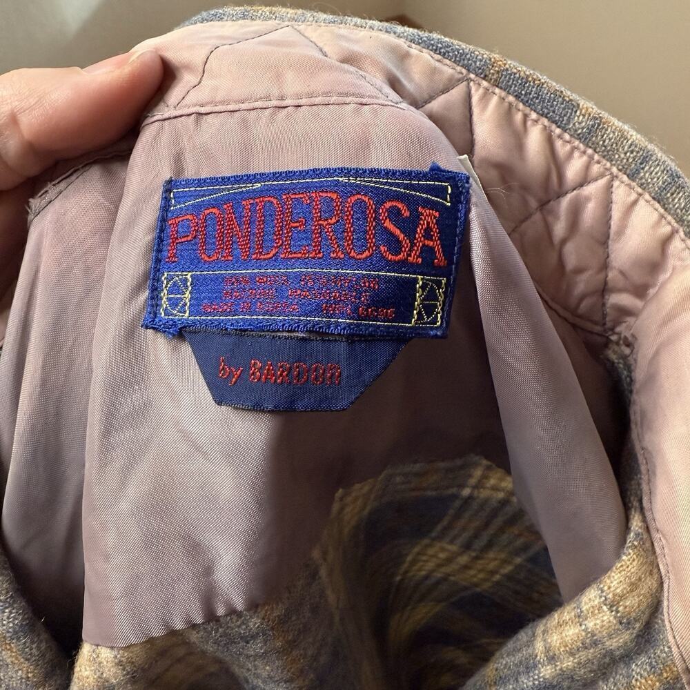 Vintage Ponderosa Wool Blend Flannel Shirt Mens Size XL Collar Plaid - Picture 6 of 6